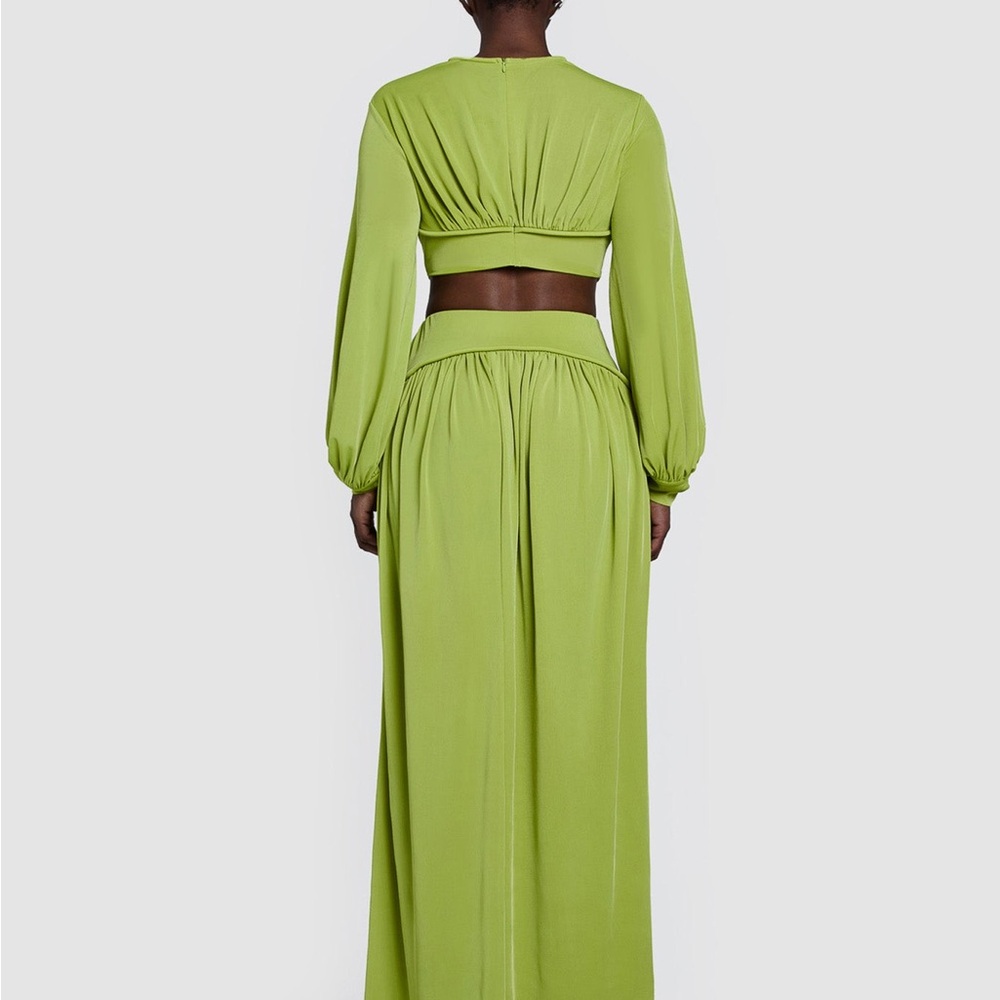 BBXBRAND IKU CROP TOP & DOUBLE SLIT MAXI SKIRT IN pistachio NWT - Picture 2 of 5